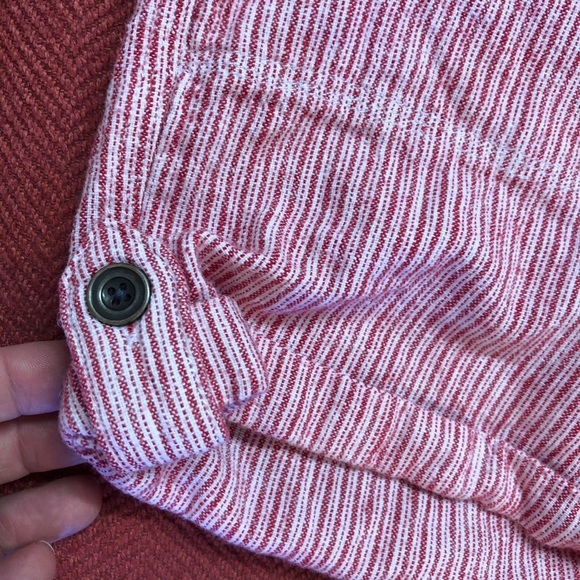 D1 Per Se Red Ticking Rolled Cuff Shorts Lg - Picture 3 of 5